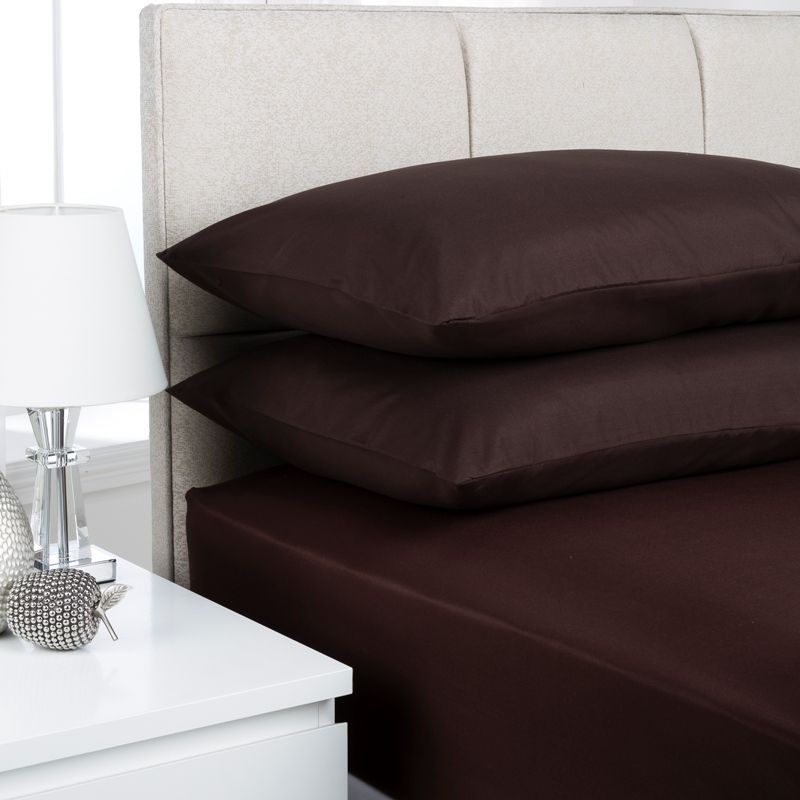 Fusion Fitted Sheet Single Bed Chocolate